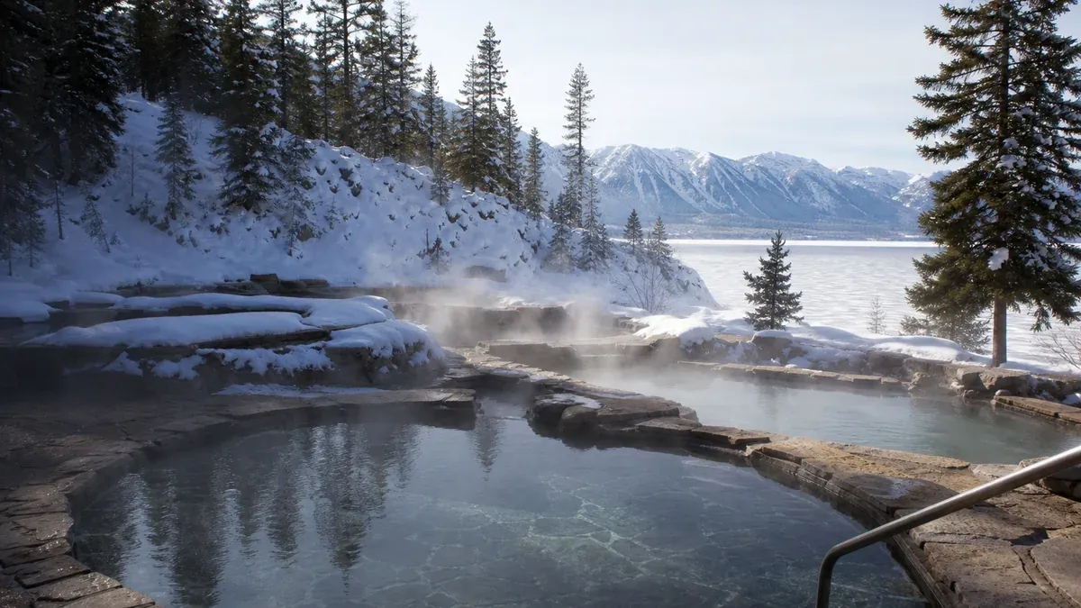 Hot Springs winter road trip guide illustration