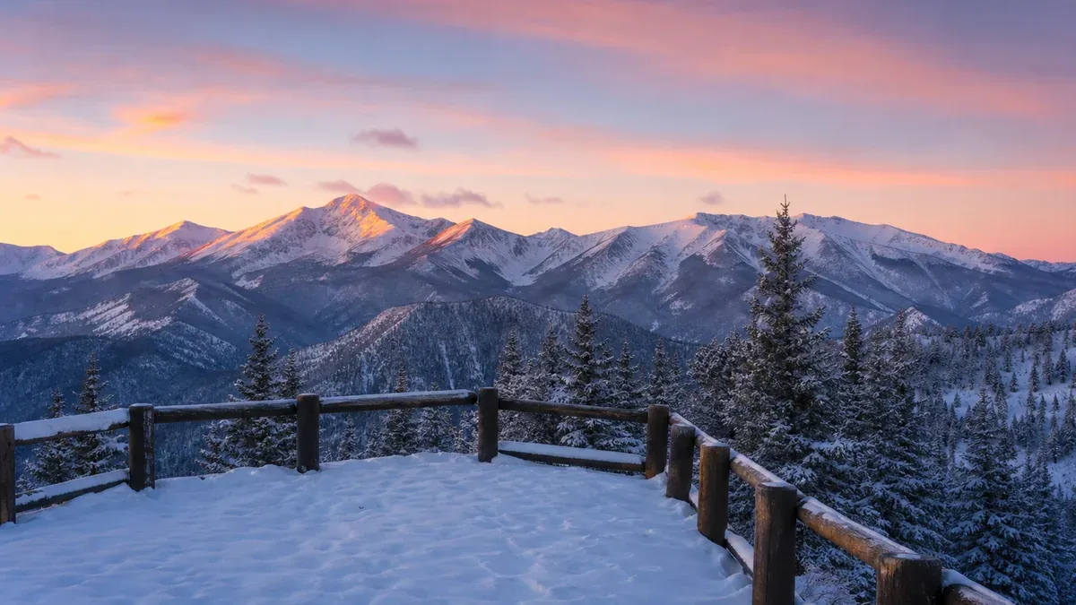 Scenic Viewpoints winter road trip guide illustration