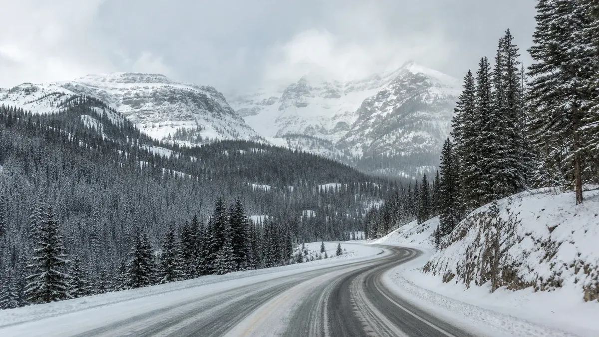 Winter Driving Routes winter road trip guide illustration